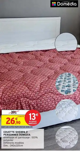 Intermarché Couette Sherpa 2 Personnes Domedia offre