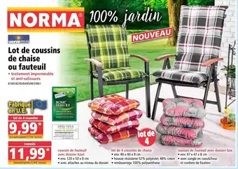 Norma Lot de coussins de chaise ou fauteuil offre