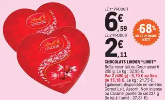E.Leclerc CHOCOLATS LINDOR "LINDT" offre