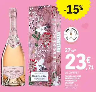 E.Leclerc CHAMPAGNE ROSÉ DEMOISELLE E.O "DEMOISELLE VRANKEN" offre