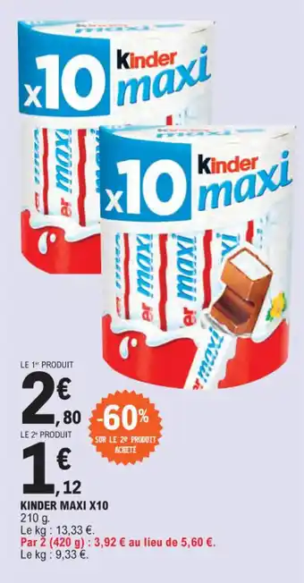 E.Leclerc KINDER MAXI X10 offre
