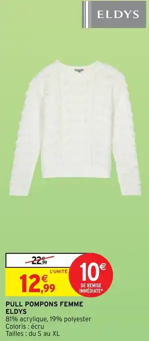 Intermarché Pull Pompons femme Eldys offre