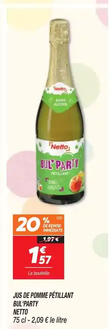 Netto JUS DE POMME PÉTILLANT BUL'PARTY NETTO offre