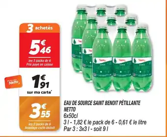 Netto EAU DE SOURCE SAINT BENOIT PÉTILLANTE NETTO offre