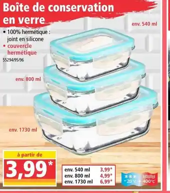Norma Boîte de conservation en verre offre