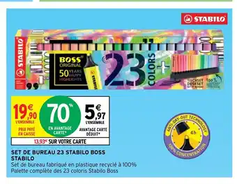 Intermarché Set De Bureau 23 Stabilo Boss Stabilo offre