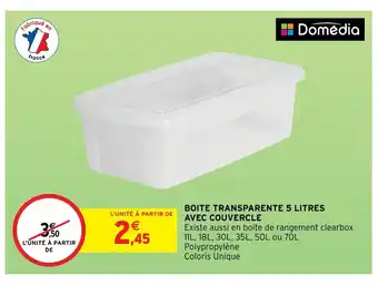 Intermarché Boite Transparente 5 Litres Avec Couvercle offre