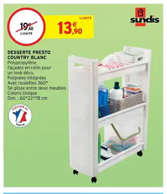 Intermarché Desserte Presto Country Blanc offre