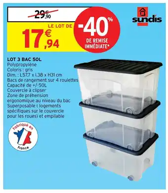 Intermarché Lot 3 Bac 50L offre