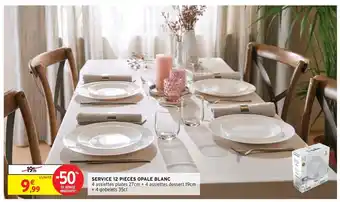 Intermarché Service 12 Pieces Opale Blanc offre