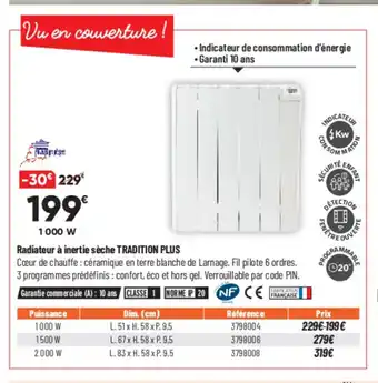 Bricorama Radiateur A Inertie Séche Tradition Plus offre