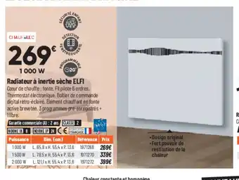 Bricorama Radiateur a Inertie Séche ELFI offre