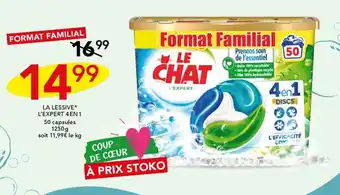 Stokomani LA LESSIVE* L'EXPERT 4 EN 1 50 capsules 1250g offre
