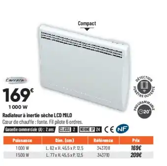 Bricorama Radiateur a Inertie Séche LCD MILD offre