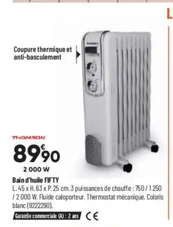Bricorama Bain D'huile FIFTY offre