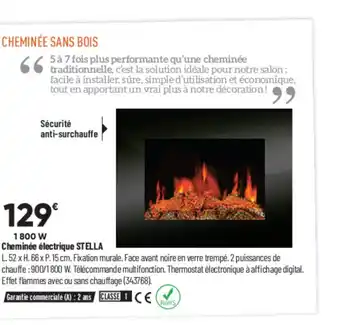 Bricorama Cheminée électrique STELLA offre