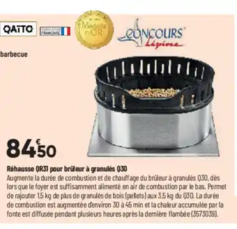 Réhausse QR31 Pour Bruleur a Granulés Q30