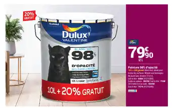 Bricorama Peinture 98% D'opacité offre