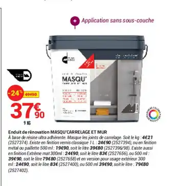 Enduit De Rénovation Masqu'Carrelage Et Mur