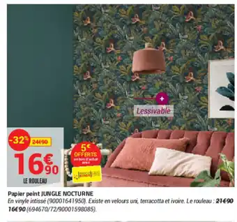 Bricorama Papier Peint Jungle Nocturne offre