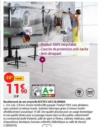 Bricorama Revetement De Sol Vinyle Blacktex 4 M Colombia offre