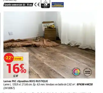 Bricorama Lames PVC Clipsable Bois Rustique offre
