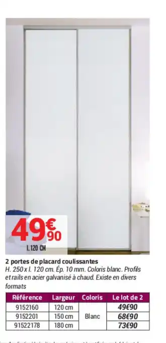 Bricorama 2 Portes De Placard Coulissantes offre