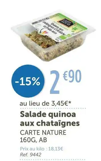 Carte nature salade quinoa aux chataîgnes