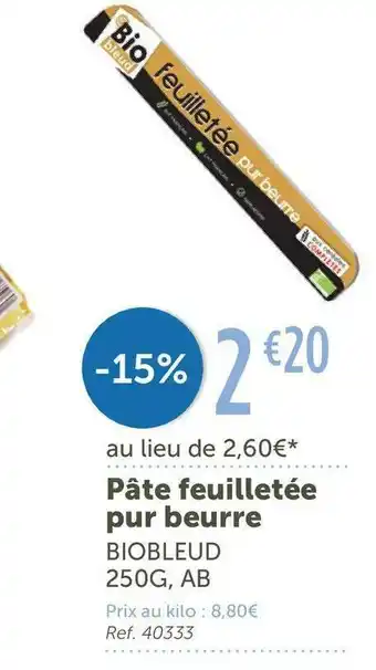 Biobleud pâte feuilletée pur beurre