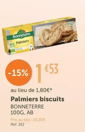 Bonneterre palmiers biscuits