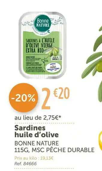 L'Eau Vive Bonne nature sardines huile d’olive offre