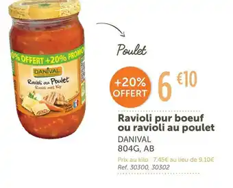 Danival ravioli pur boeuf ou ravioli au poulet