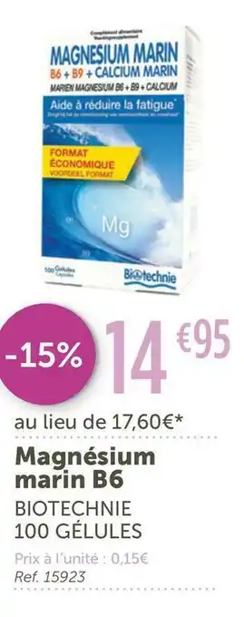 Biotechnie magnésium marin b6