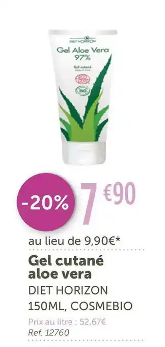 L'Eau Vive Diet horizon gel cutané aloe vera offre