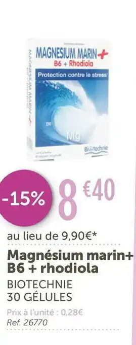 Biotechnie magnésium marin+ b6 + rhodiola