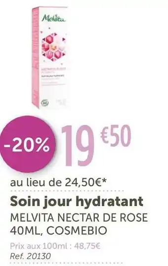 Melvita nectar de rose soin jour hydratant