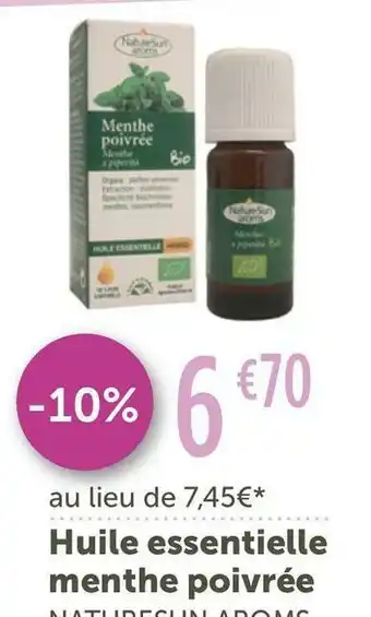 L'Eau Vive Naturesun aroms huile essentielle menthe poivrée offre