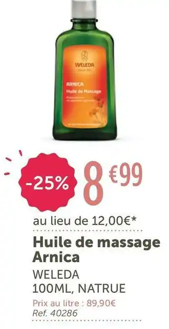 L'Eau Vive Weleda huile de massage arnica offre