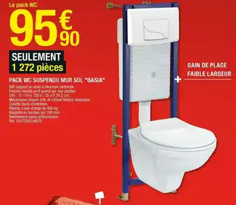 Pack wc suspendu mur sol basia