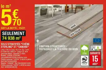 Brico Dépôt Sols stratifiés chêne sterling et danube offre