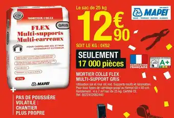 Brico Dépôt Mapei mortier colle flex multi-support gris offre