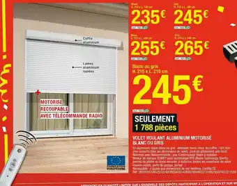 Brico Dépôt Volet roulant aluminium motorisé blanc ou gris offre