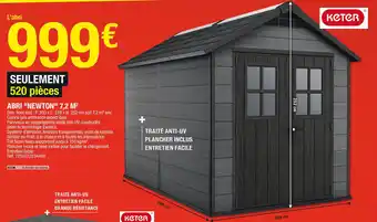 Brico Dépôt Keter abri newton 7,2 m² offre