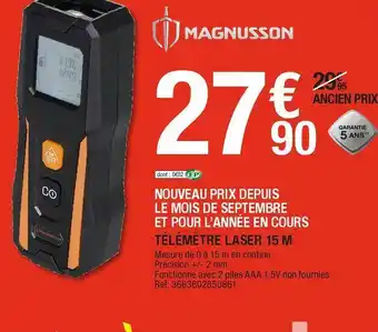 Brico Dépôt Magnusson télémètre laser 15 m offre