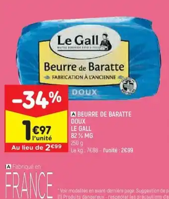 A BEURRE DE BARATTE DOUX