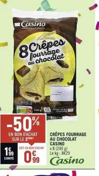 Spar CRÊPES FOURRAGE AU CHOCOLAT CASINO offre