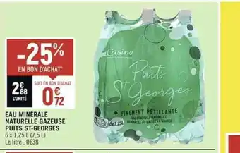 Spar EAU MINÉRALE NATURELLE GAZEUSE PUITS ST-GEORGES offre