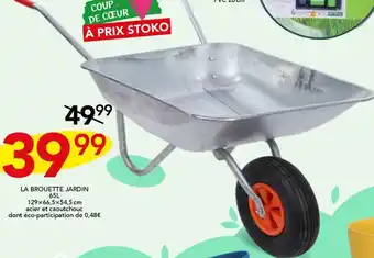 Stokomani LA BROUETTE JARDIN 65L offre
