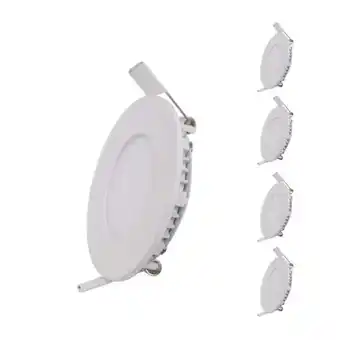 Bricorama Spot LED Extra Plat Downlight Rond 6W Blanc (Pack de 5) - Blanc Chaud 2300K - 3500K - SILAMP offre