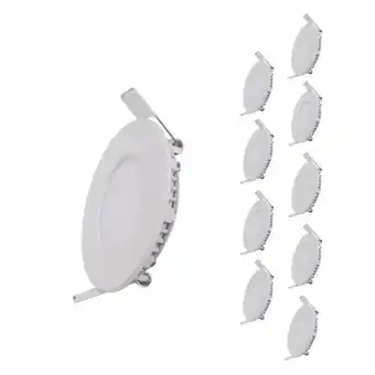 Bricorama Spot LED Extra Plat Rond 6W Blanc (Pack de 10) - Blanc Chaud 2300K - 3500K - SILAMP offre
